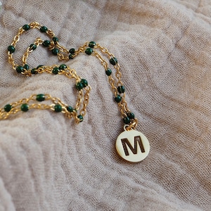 Personalisierte Kette mit Buchstaben-Anhänger, Initialen-Kette, wasserfest, Geschenk für Sie