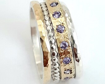 Opal stacking rings can be worn separately mix and match | Etsy