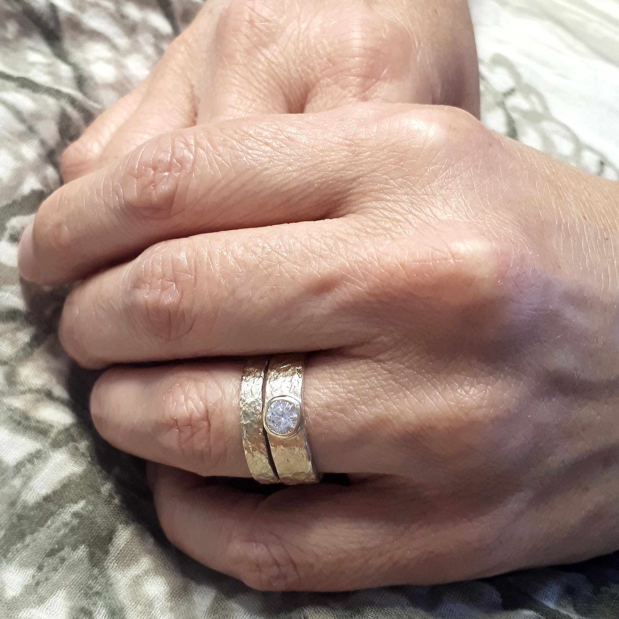 Bridal ring set engagement and wedding rings for her cubic Etsy