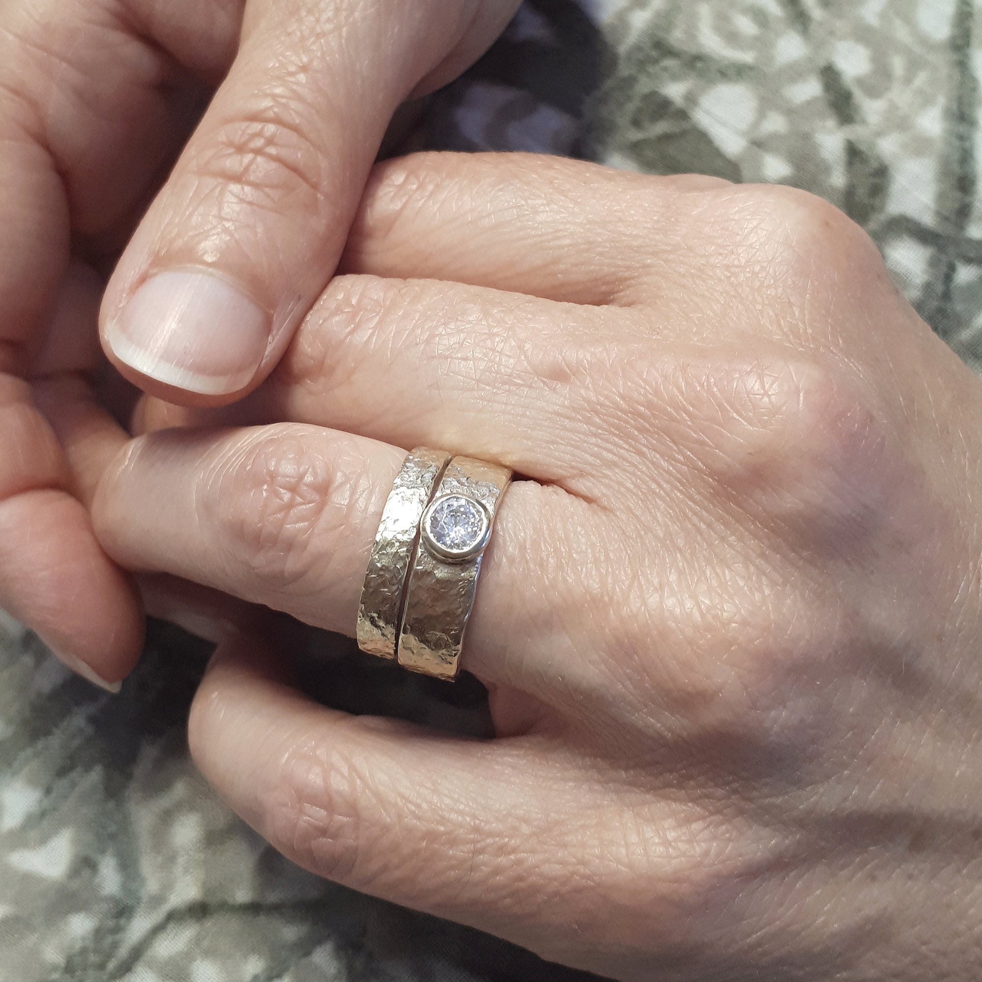 Bridal ring set engagement and wedding rings for her cubic Etsy