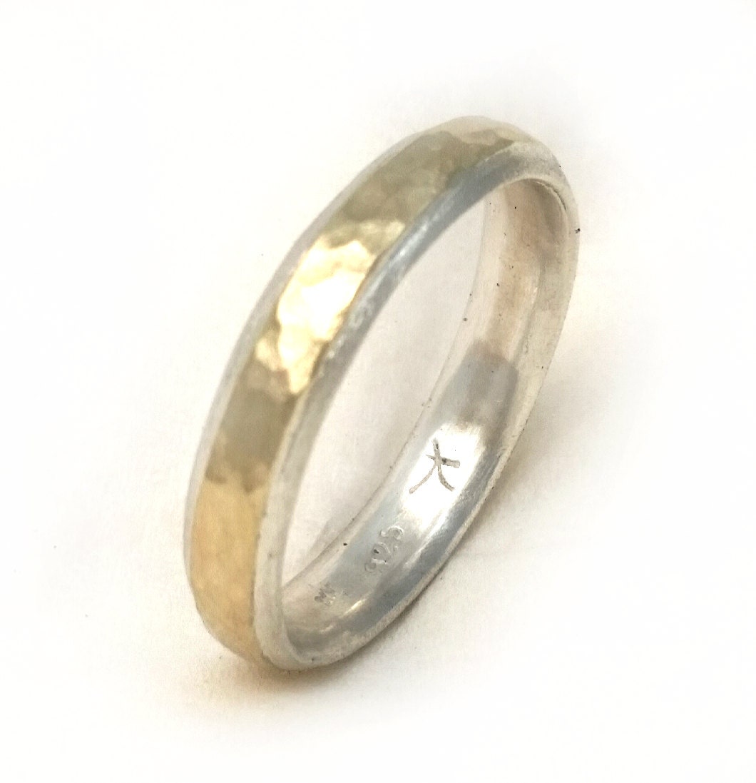 Narrow men's wedding band sterling silver men wedding Etsy