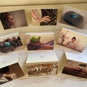 Tarjetas de felicitación fotográficas impresas en papel reciclado más sobre transparente, joyas Ilan Amir, tarjetas de cumpleaños, tarjetas de aniversario, fotos