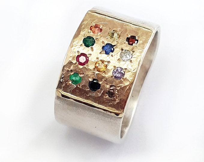 12 Tribes of Israel Ring, High Priest Breastplate Ring, Hoshen Ring ...