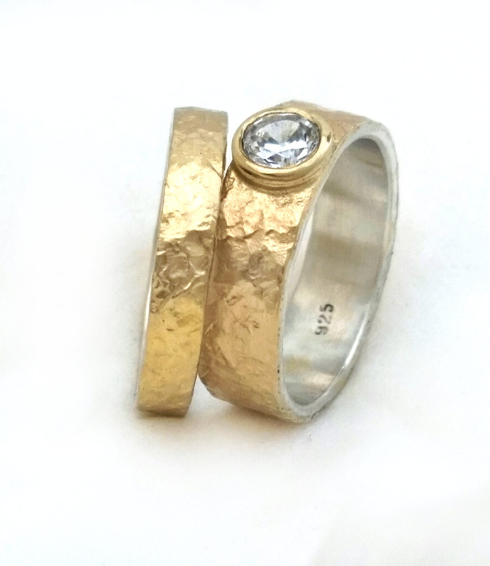 Bridal Ring Set Engagement and Wedding Rings for Her Cubic Etsy