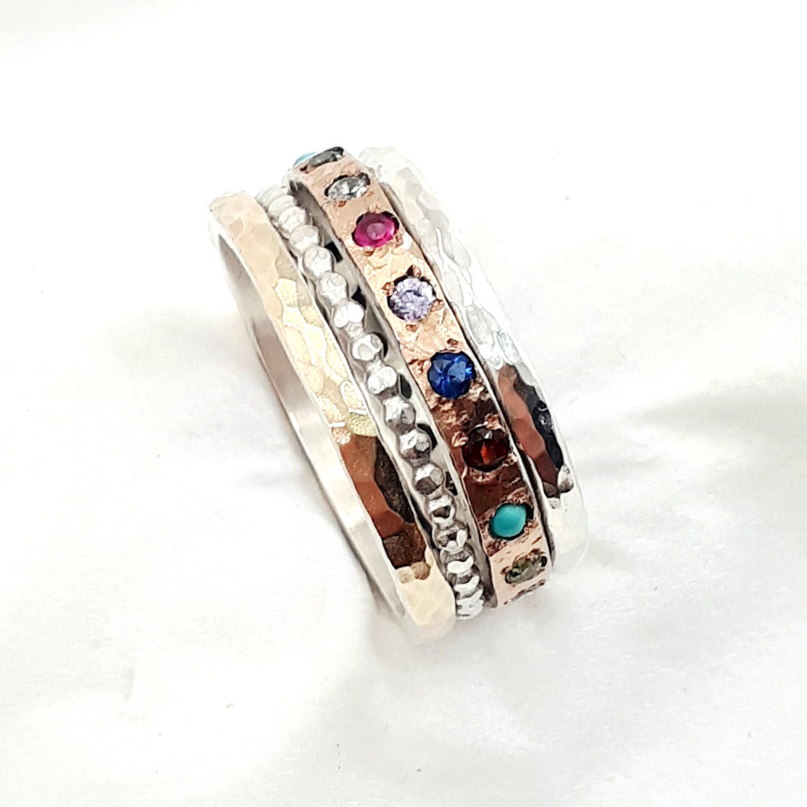 Multistone Stacking Rings Can Be Worn Separately Mix and - Etsy