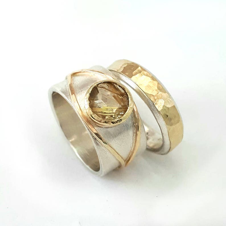 Unique and elegant wedding ring set his and hers Etsy
