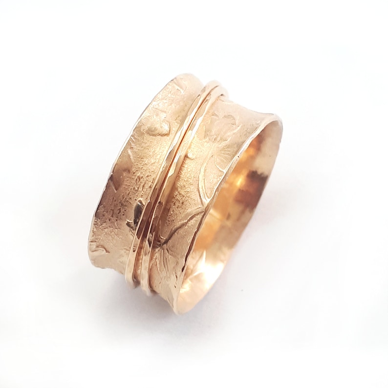 Beautiful Semiwide Gold Spinner Ring Women's Wedding - Etsy