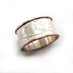 Art nouveau design wedding ring, flower and leaf filigree, women's wedding band, Ilan Amir Jewelry