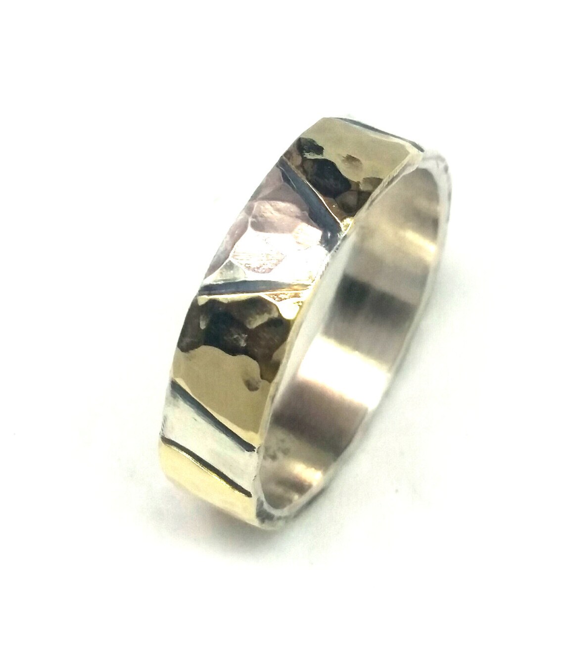 Men’s Sterling Silver Wedding Band with Colored Center Stone – Sizes 8–12.5 main image 1