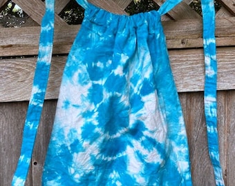 Tie Dye Canvas Drawstring Backpack. All purpose bag - great for school, gym, beach, water bottle, gift, & other. Cotton, Multiple Colors