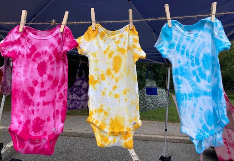 Tie Dye Colorful unisex Onesie  infant to 24 months. Great image 1