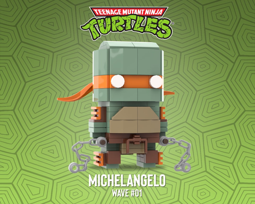 Teenage Mutant Ninja Turtles MICHELANGELO Custom Lego Brickheadz ...
