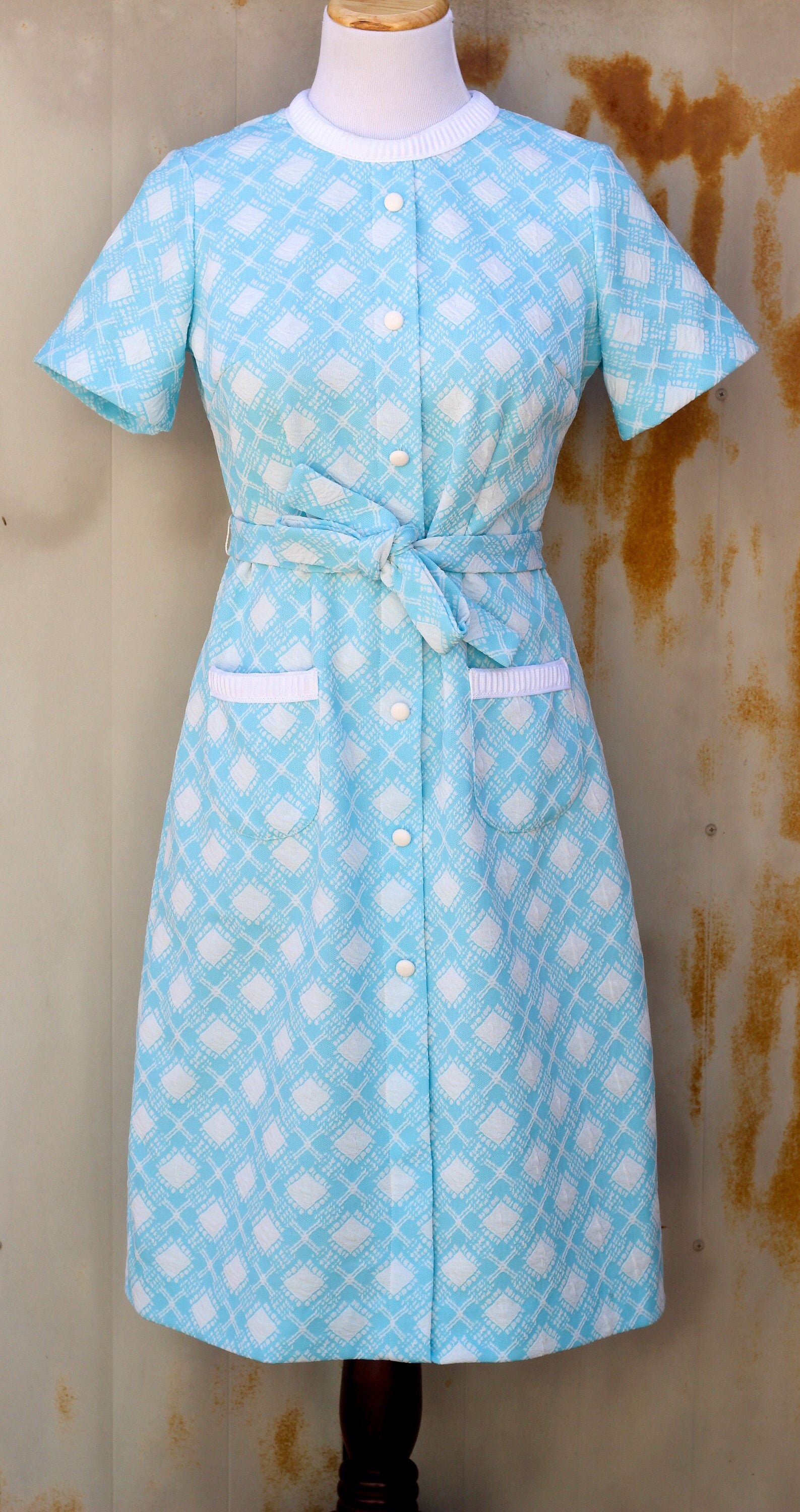 blue 60s dress