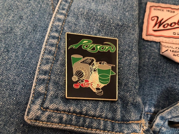 Vintage Poison Band Pin - Drinking and Gambling Pi