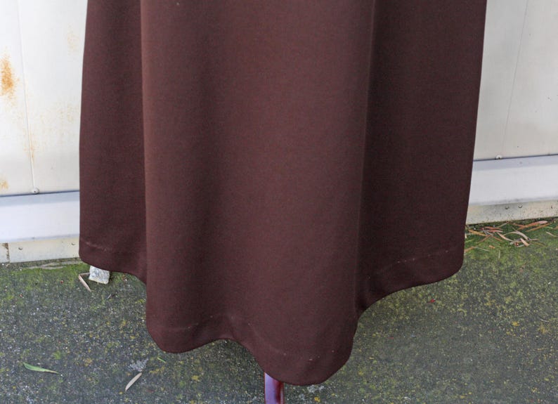 Floor Length Polyester Dress Boho Bohemian Dress Vintage Gown Simple 1970s Dress Hippie Dress Indie Dress 70s Brown Maxi Dress