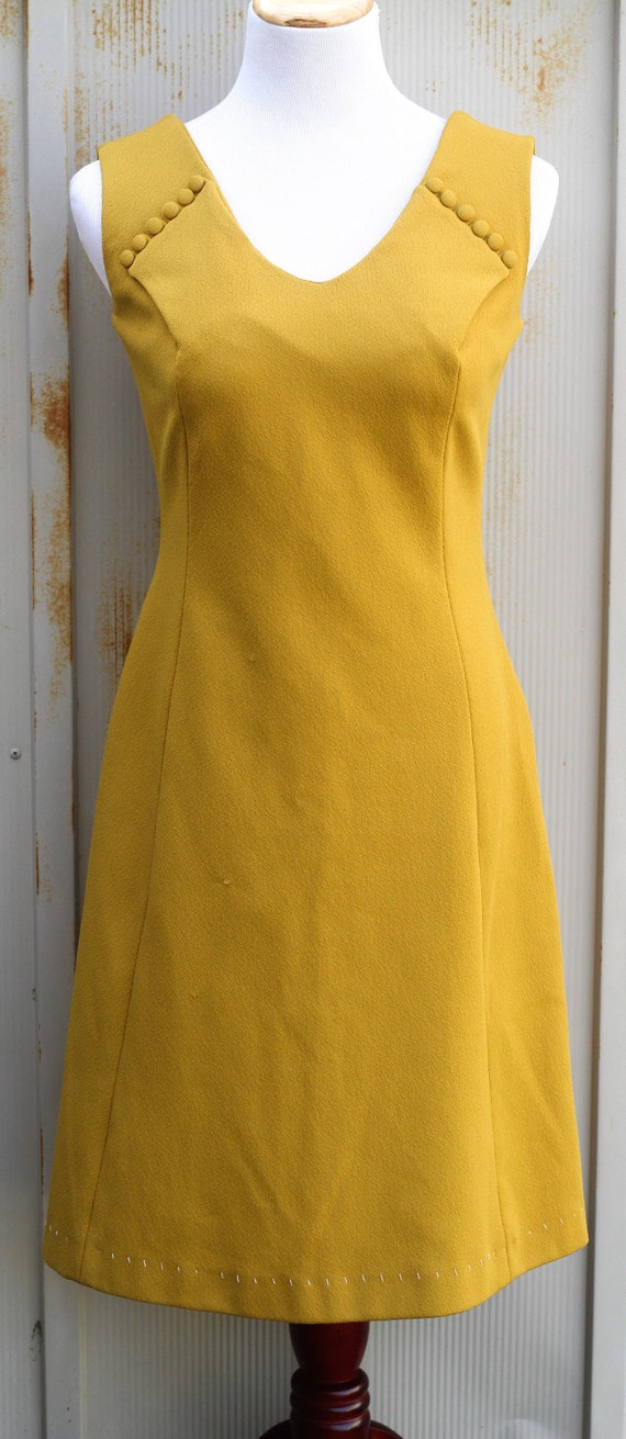 1950s Mustard Yellow Dress Vintage Pin Up Dress Mod Dress | Etsy