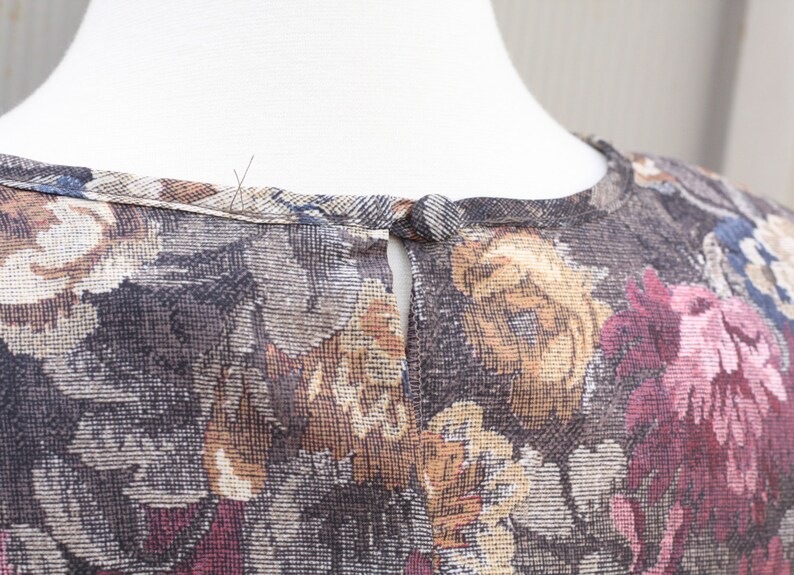 Flower Print Shirt Mod Top Retro Hipster Blouse Indie Short Sleeve Jewel Tone Top Hipster Blouse 80s Top Vintage Floral Blouse