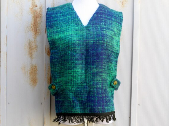 1960s Handmade Scottish Wool Vest - Vintage Bib Ve