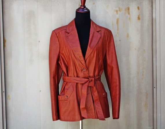 Brown Leather Coat - 70s Wilson's Leather Jacket f