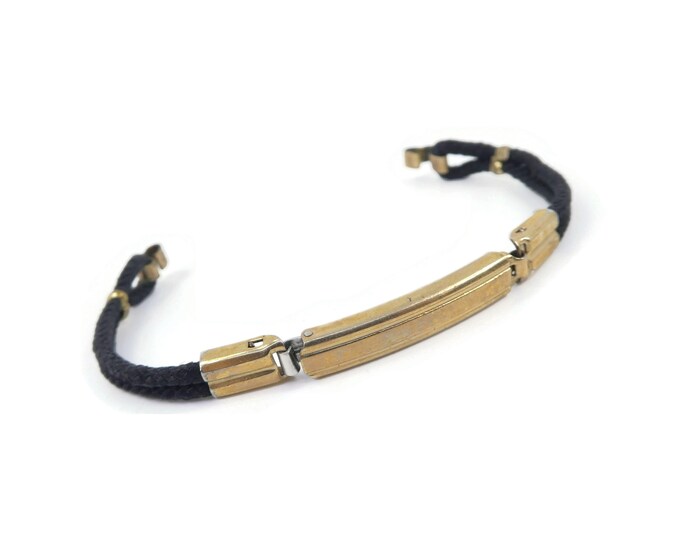 Vintage, Antique Watch Strap, Black Cord, Gold Tone Etsy