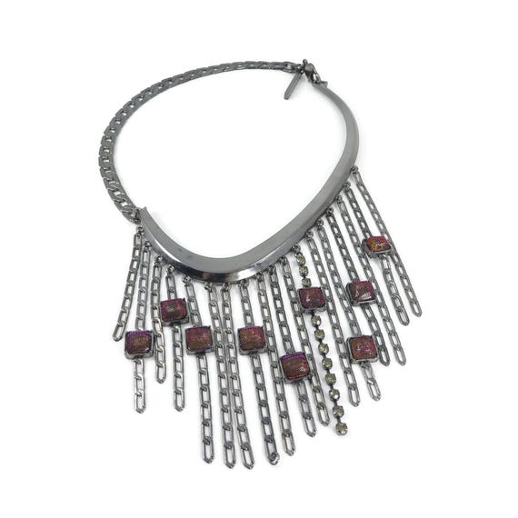 BCBGeneration, Chain Dangle Necklace, Netted Rhin… - image 4