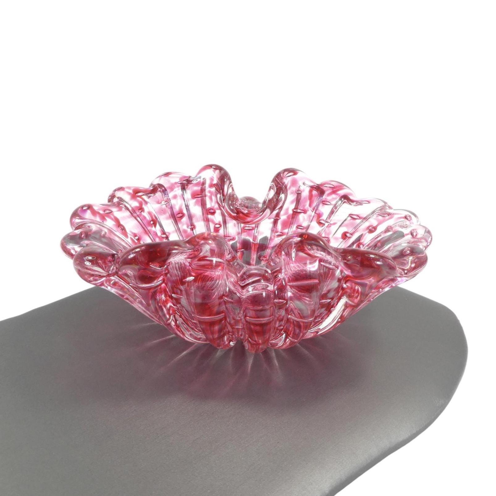 Grand Bol ou Cendrier Bullicante en Verre de Murano de Barovier & Toso