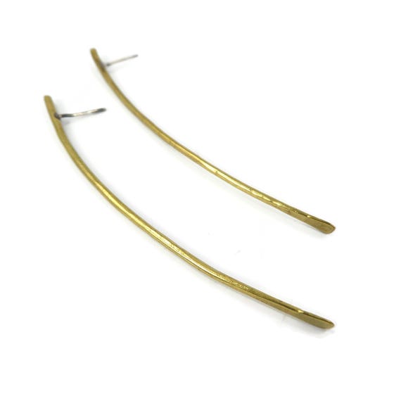 CHERYLE MOSIER, Solid Brass, Modernist Earrings, … - image 1