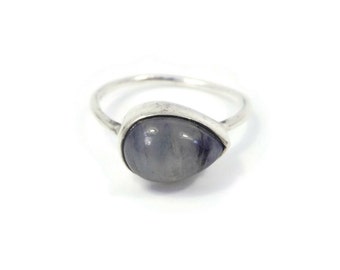 Vintage Sterling, Agate Ring, Stamped 925, Size 7