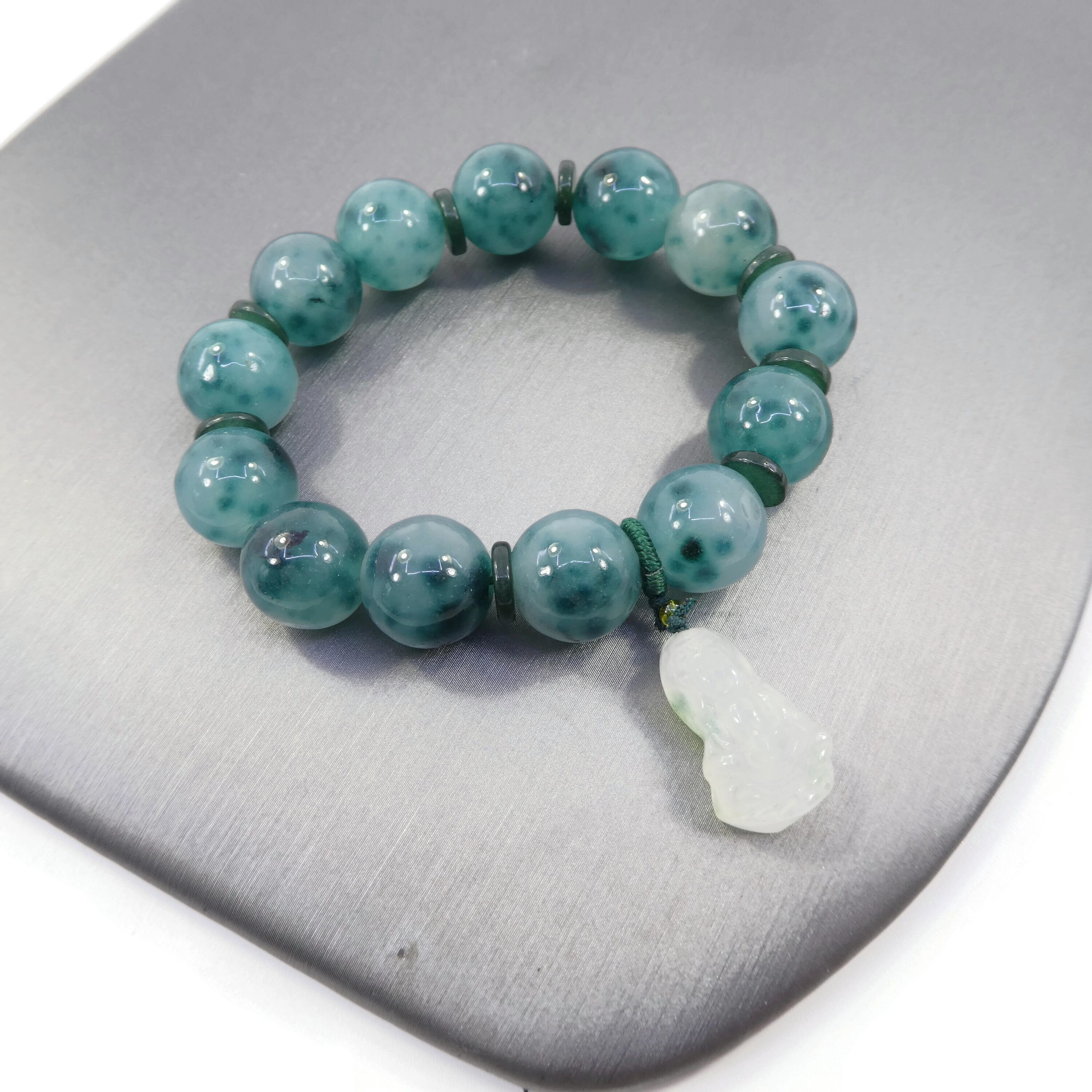 Bracelet pierre de turquoise Good Karma argent - Perle de Jade
