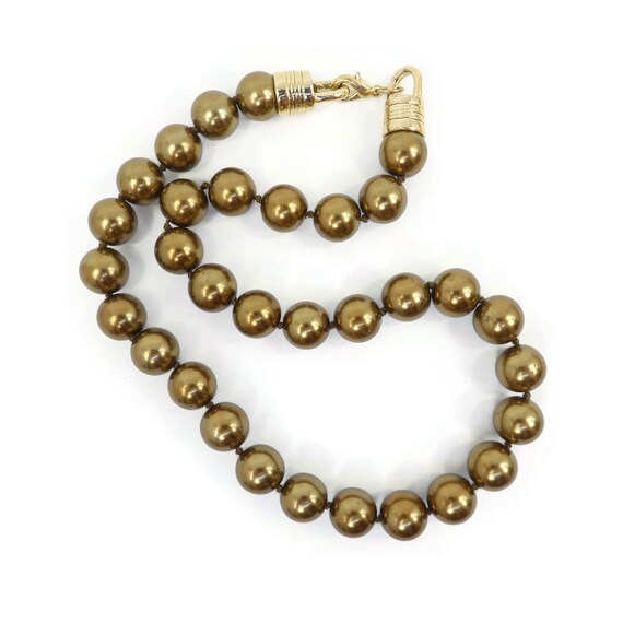 Vintage, Brown Glass Bead, Necklace, Hand Knotted… - image 4