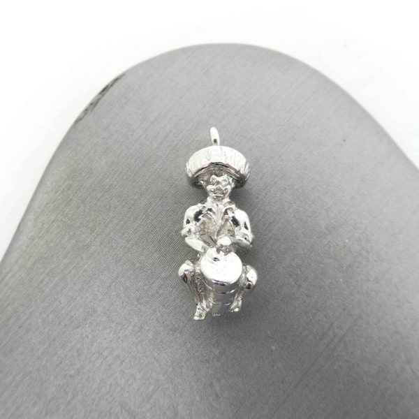 Vintage Sterling, Mexican Drummer, Charm, Pendant