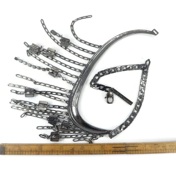 BCBGeneration, Chain Dangle Necklace, Netted Rhin… - image 7