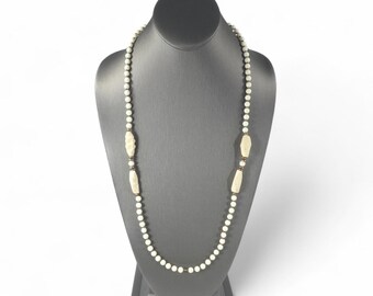 Collier Perles En Aventurine Verte Brute Et Polie - Vintage Style Années 70, Longueur 52 Cm - Neuf étiqueté