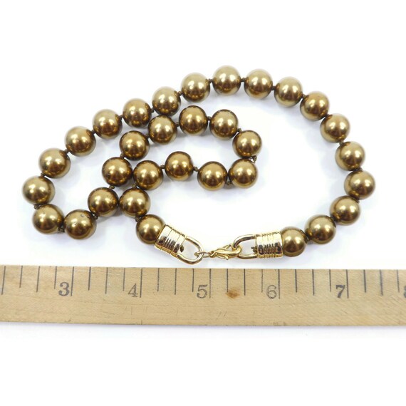 Vintage, Brown Glass Bead, Necklace, Hand Knotted… - image 5