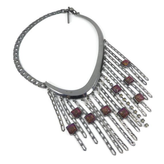 BCBGeneration, Chain Dangle Necklace, Netted Rhin… - image 1