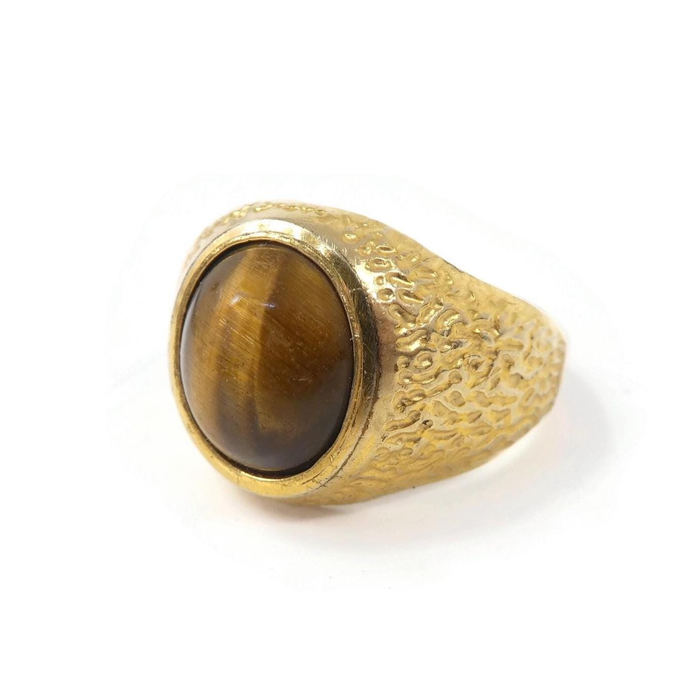 VARGAS, Tiger's Eye Ring, 10k Gold Filled, Signed, Size 11 - Etsy