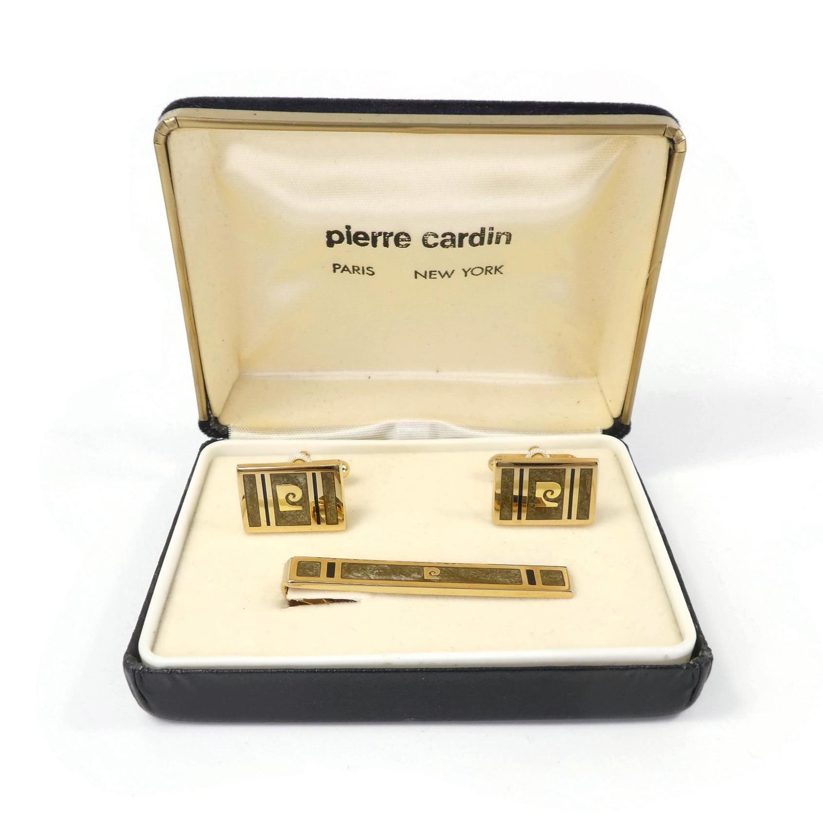 Boutons De Manchette Pierre Cardin Octogonaux Dorés - Occasion - Style Professionnel
