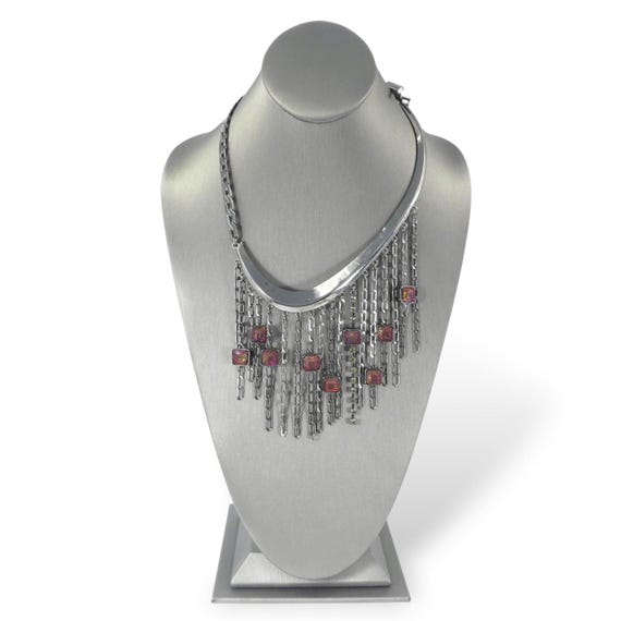 BCBGeneration, Chain Dangle Necklace, Netted Rhin… - image 2