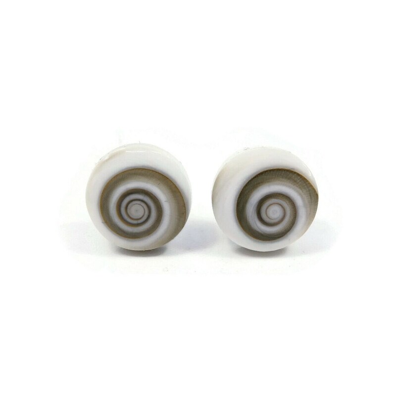 RESERVED FOR JF Vintage Sterling, Shiva Shell Earrings, Posts image 2