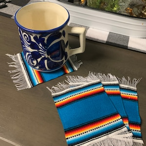 Mexican Sarape, Mexican Fiesta Coasters, Cinco de Mayo, Party Decor