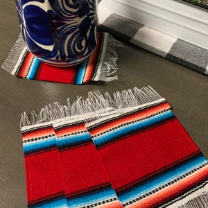 Mexican Sarape, Mexican Fiesta Coasters, Cinco de Mayo, Party Decor