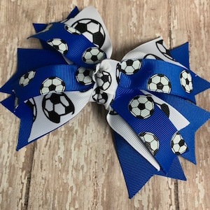 Spike Royal Blue Soccer Bow, Blue Bow, Ponytail Bow, Team Order, Pick Your Team&#39;s Colors