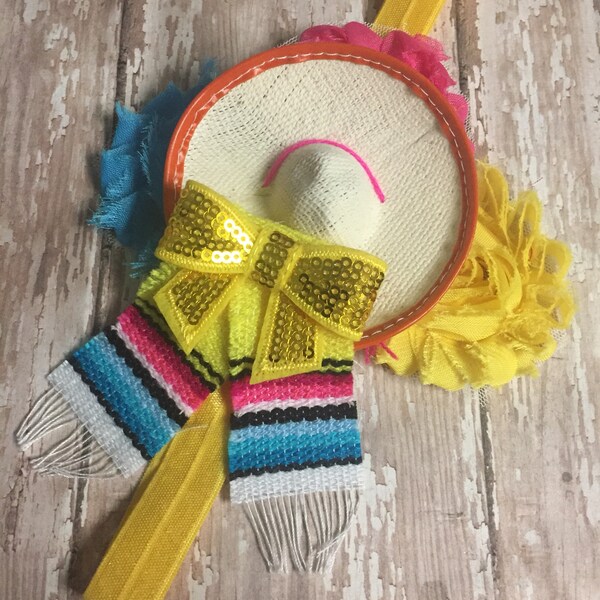 Fiesta Headband, Fiesta Theme Birthday, Infant, Toddler, Hair Clip, Uno Birthday, First Birthday