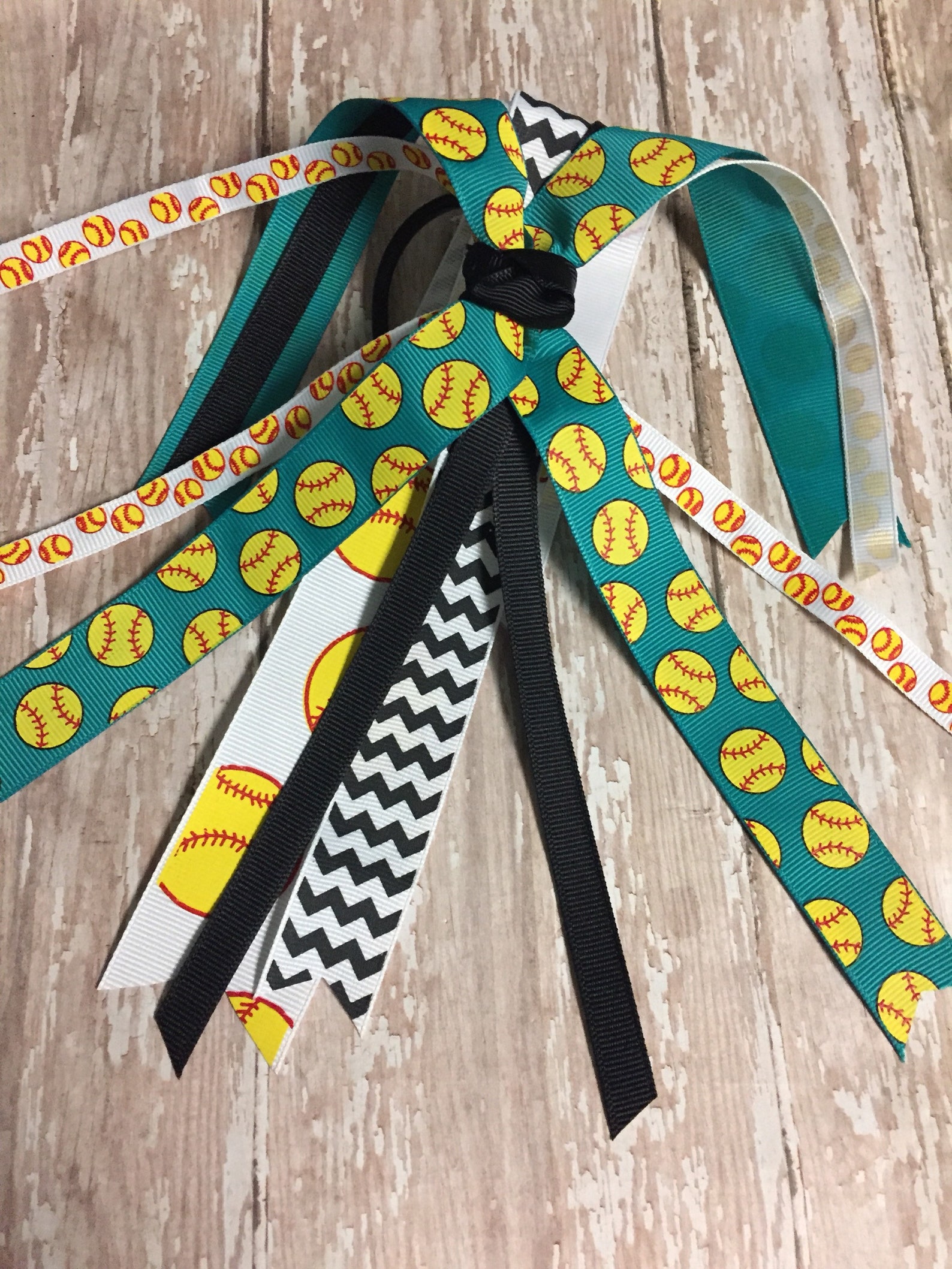 Teal Softball Ribbon Softball Streamers Softball Ribbons Etsy