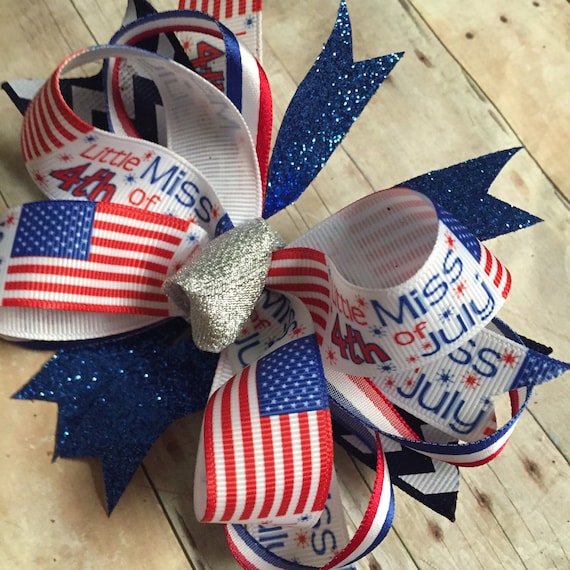 Red White Blue Patriotic 4th Of July Headband Streamers Pig Tails Hair Accessory