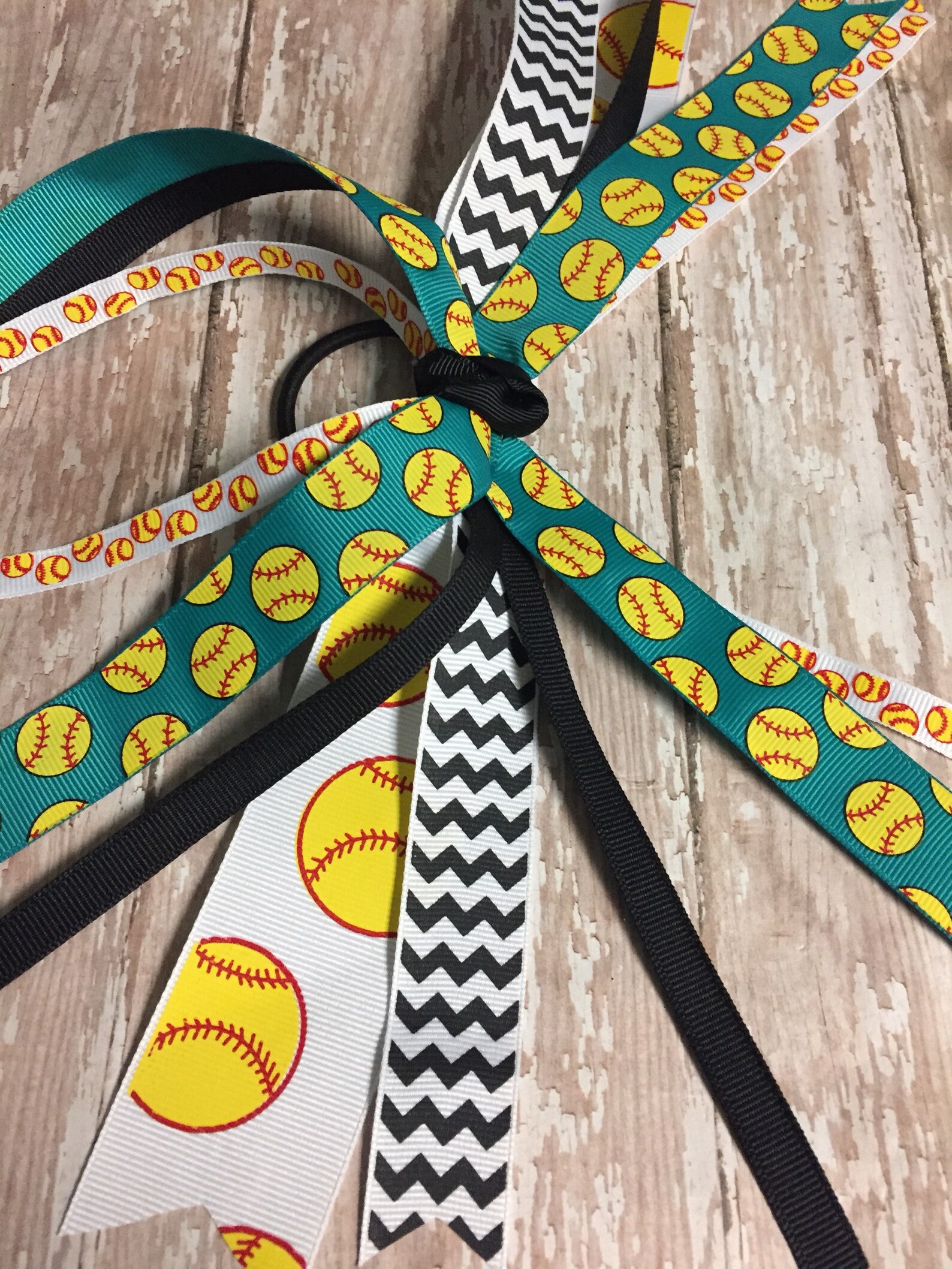 Teal Softball Ribbon Softball Streamers Softball Ribbons Etsy