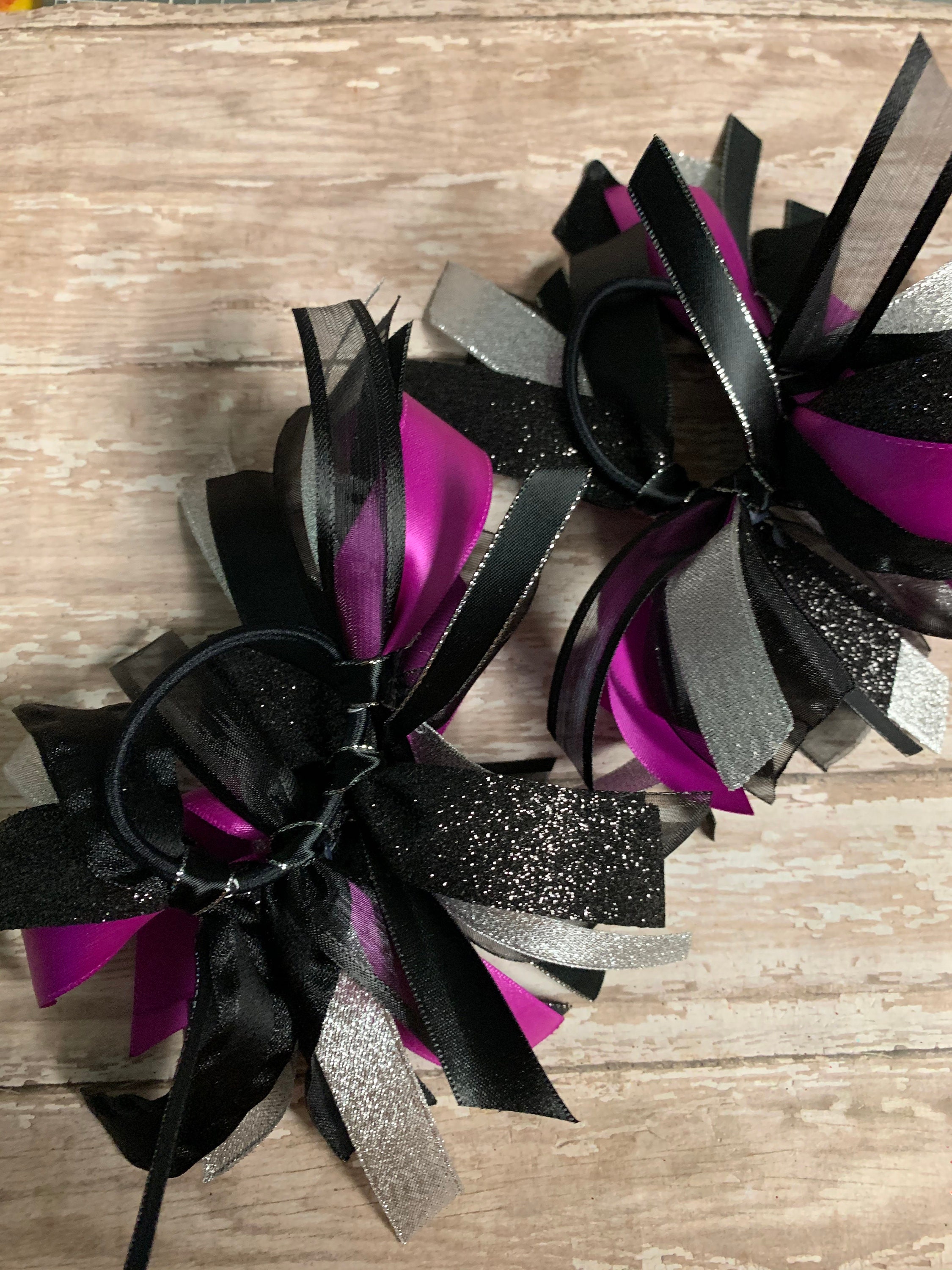 Midnight Gold Horse Show Hair Ribbons for Girls 