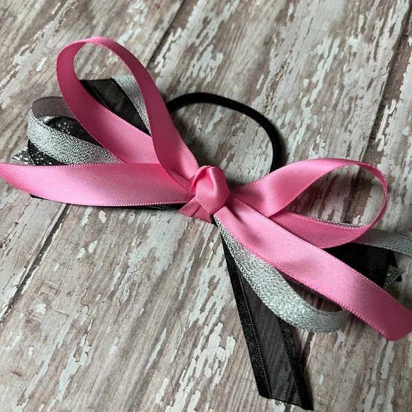 Gymnastics Bow, Hot Pink Competition Bow, Soccer, Softball, Ponytail Bow, Dance, Volleyball