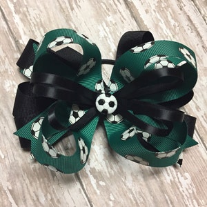 Hunter Green Soccer Bow, Green Soccer Ribbon, Hunter green, Fast Shipping