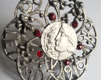 Vintage Women's Day Brooch - Art Nouveau style jewellery 132